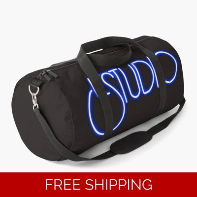 Le Studio Duffle Bag A Black White & Blue Logo